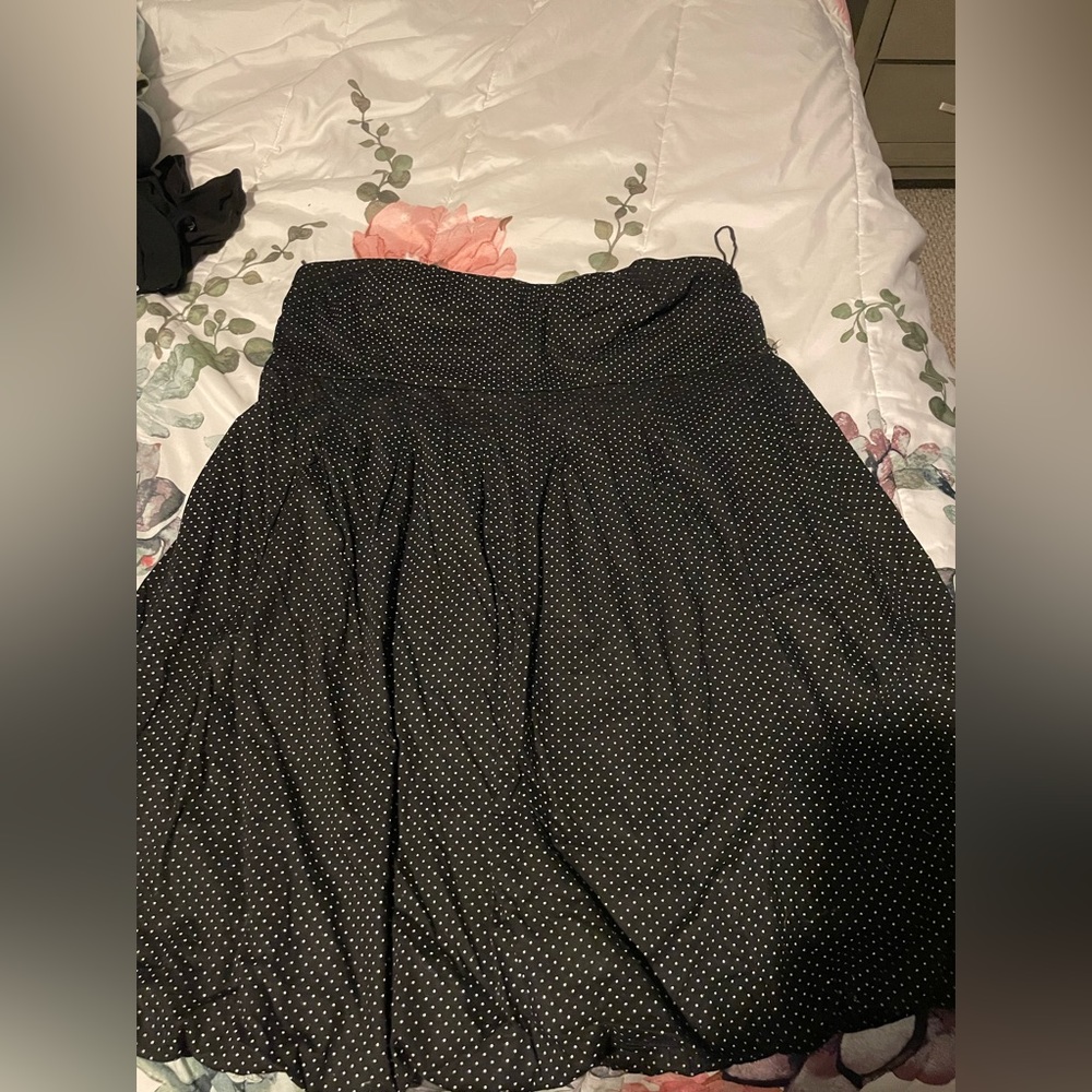 Torrid size 3. Black polka dot strapless dress.